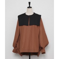 ぽわん袖配色ビッグカラーシャツ