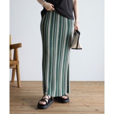 ストライプニットロングスカート