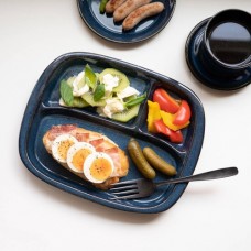 北欧ブルー 深ブルー ランチプレート[H2063][日本製/美濃焼/洋食器]