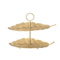 リーフスタンド2段　インテリア　花器　ベース　ブラス　金属