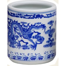 筆筒　青花陶器　ペンスタンド